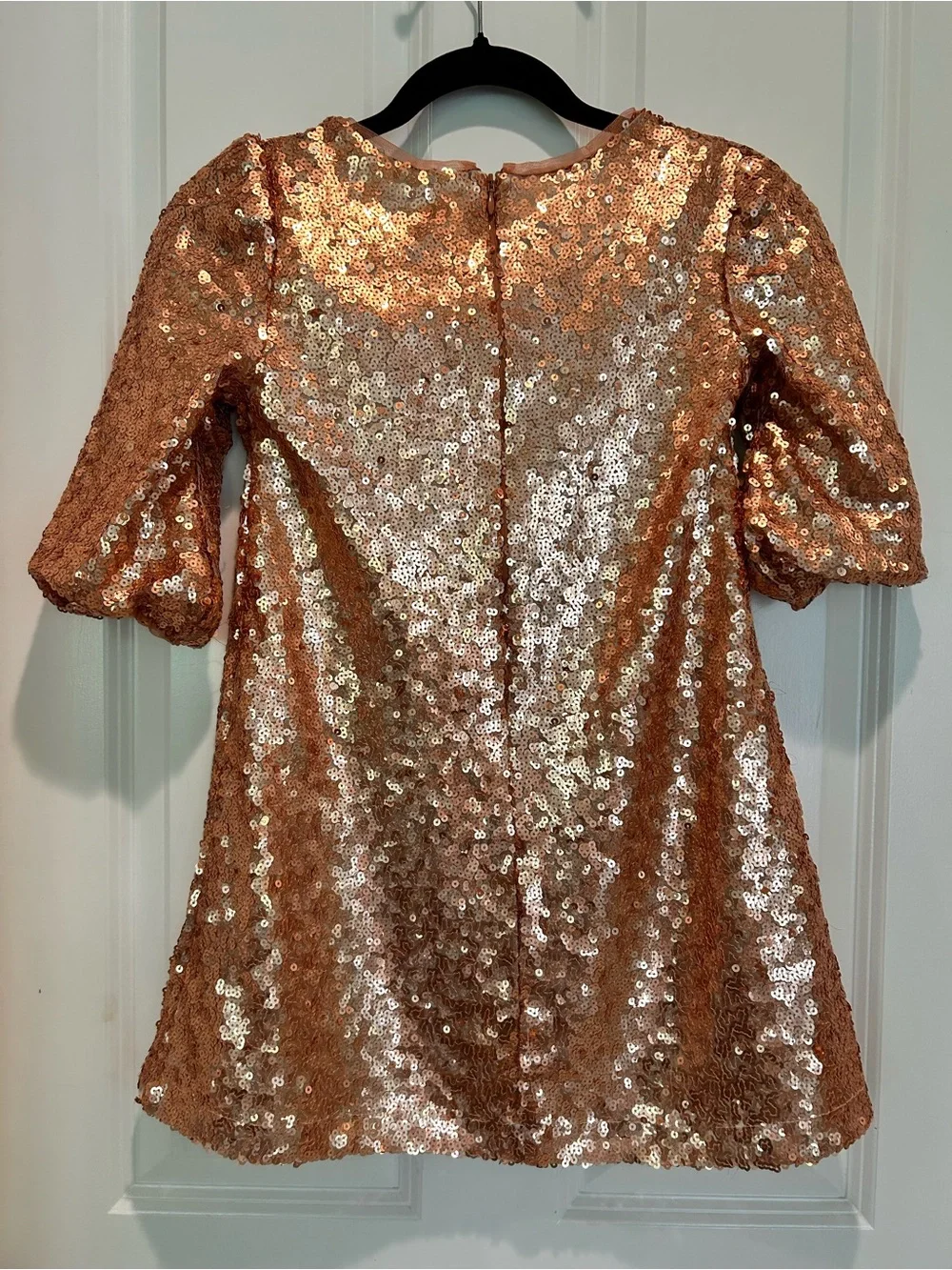 Gap Kids Rose Gold Sequin Shift Dress Girls Size 8 Party Dress